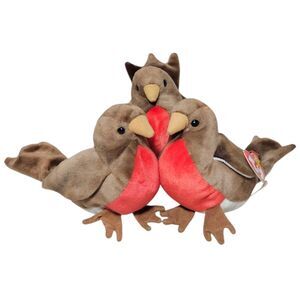 Ty Beanie Babies Early Robin Plush 5" Bird Stuffed Animal Lot of 3 Collection